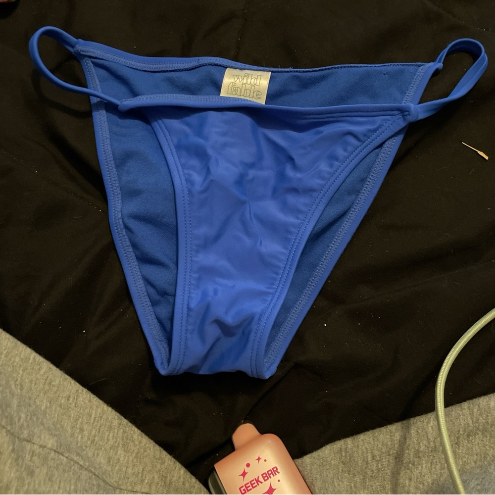 Blue bathing suit bottoms